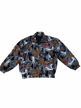 100% Silk Geometric Patterned Vintage Jacket